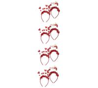 VICASKY 8 Pièces Bandeaux Femme Tête Forme Cœur Rouge et Saint Valentin Mariage Anniversaire Accessoires Cheveux Party Headbands pour Adultes