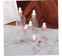 VICASKY 8 pièces Bouteilles Verre Pipette Rechargeables pour Huiles Essentielles Flacons Voyage Compatibles et Mélanges Verre Épais avec Bouchon Rose Doré