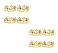 VICASKY 8 Pièces Couronnes de Costume Prince Doré Élégantes pour Cosplay Anniversaire Hommes Accessoires Royal