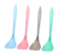 VICASKY 8 Pièces Cuillères Multifonctions pour Alimentation avec Manche Long Ergonomique Cuillères Plastique pour et Service de Pâtée Boîte pour Chiens et Bleu Vert Rose Gris