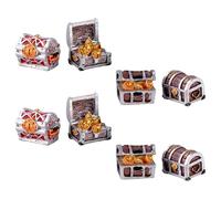 VICASKY 8 pièces Décoration Aquarium Mini Coffre Au Trésor Résine Ornement Délicat pour Réservoir Décoration Créative et Miniature