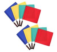 VICASKY 8 pièces Drapeaux Arbitre Football Acier Inoxydable Légers et Portables Signalisation pour Juges de Touche et Patrouilles Sportives