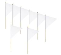 VICASKY 8 Pièces Drapeaux de Pelouse Triangulaires Blancs en Bambou | Marquage de Jardin et Travaux, Visibilité Accrue, pour Nouvelles Plantes, Limites et Réseaux Enterrés