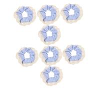 VICASKY 8 Pièces Élastiques à Cheveux Dentelle Bleue pour Femmes et Filles Accessoires Boho Réutilisables Maintien Antidérapant pour Queue de Cheval et Chignons Élégants