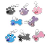 VICASKY 8 Pièces Étiquette Identification Anti-Perte pour Animaux Pendentifs Personnalisés Colorés pour Chiens et Compatibles Petits et Grands Accessoires pour Colliers