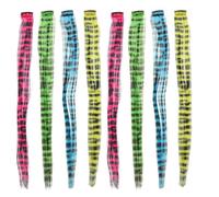 VICASKY 8 Pièces Extensions de Cheveux Clip-in Longs Lisses à Motifs Léopard sans Traces Accessoires Capillaires pour Femmes et Fêtes