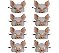 VICASKY 8 Pièces Masque De Pour Mascarade Masque En Forme De Cochon Pour Demi Visage Masque De Balle Mascarade Masque Pour Enfants Masque De Fête Masque D'Animal