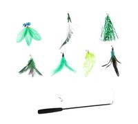 VICASKY 8 pièces Set Baguette à Jouets Interactifs pour avec Plumes Accessoires de Teasing pour Animaux de Compagnie pour Instinct de Jeu Curiosité des