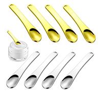 VICASKY 8 Pièces Set de Spatules pour Soins Peau Dorées et Argentées Outils de Beauté pour Mélanger Crème et Masques Cosmétiques Accessoires Maquillage Pratiques