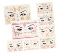 VICASKY 8feuilles Tatouage Temporaire Décalcomanie Visage Étincelant or Pour Fête Concerts Et Festivals Autocollants Étanches Pour Et Maquillage