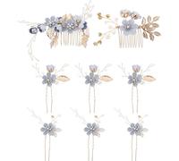 VICASKY 8pièces Accessoires De Cheveux De Mariage Floraux Peigne à Cheveux à Fleurs Épingles à De Mariage