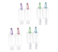 VICASKY 8pièces Bouteille de Voyage Transparente avec Fermoir Contenant Étanche pour Lotions Cosmétiques Shampooings Compact et Léger Couleur Aléatoire