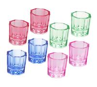 VICASKY 8pièces Lot De Coupelles Verre Pour Manucure Plat Dappen Professionnel Et Tasse De Nettoyage Pour Stylo Et Fourniture Pour Ongles