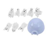 VICASKY 9pièces Figurines Miniatures Animaux Arctiques avec Ours Et Animaux Hiver pour Décoration De Paysages Miniatures Et Jardins