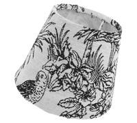 VICASKY Abat-jour Brodé Style Forêt Tropicale 17 Cm Noir, Tissu Armature Métallique, Compatible Douilles E27 et E14, Remplacement D’abat-jour pour Lampe de Table, Lampadaire et Plafonnier