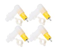 VICASKY Abreuvoir à Tétine pour Volailles et Poussins de Caille Système D’abreuvement Suspendu 4 Pièces Coude Court Blanc Hydratation Automatique Étanche pour Élevage en Cage