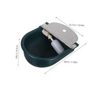 VICASKY Abreuvoir Automatique pour Animaux Plastique Vert Foncé avec Tuyau INOX Cuvette Résistante Aux Intempéries pour Chèvres Moutons et Chiens Distributeur Eau Ferme Facile à Installer