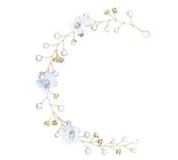 VICASKY Accessoires De Cheveux De Mariage Accessoires De Cheveux De Fleurs Est Venu Faire La Fête Pour Célibataire Casque De Mariée Bandeau Mariages Être Royal Bleu Perle Artificielle