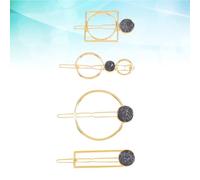 VICASKY Accessoires de Coiffure de Mariée Noirs 4 Pièces, Épingles à Cheveux Géométriques Euro-américaines, Ensemble D’épingles à Cheveux pour Tenue Mariage, Accessoires Coiffure Élégants