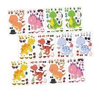 VICASKY Adorables autocollants dinosaures pièces autocollants puzzle pour cadeaux de fête pour garçons et filles