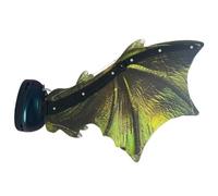 VICASKY Ailes de Dinosaure Vertes en Abs à Battement Automatique Sangles, Accessoire de Déguisement Facile à Porter pour Fêtes Costumées et Bals