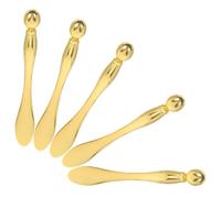 VICASKY Applicateur de Crème Contour des Yeux 5 Pièces en Alliage de Zinc Doré Roll-On et Spatule pour Massage Doux Format Compact Portable Outil Soin Visage pour Masque et Fatigue