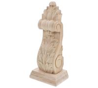 VICASKY Applique en Bois Sculpté Non Peint 9x21x6 Cm, Décor Architectural Romain, Console Décorative pour Étagères, Décoration Intérieure Classique Européenne pour Maison et Commerces