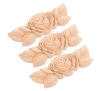 VICASKY Applique Murale en Bois Non Peint 3pcs Forme Fleur de Rose Détails Complexes et Installation Facile pour Décoration Maison Élégante et Décoration Intérieure