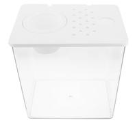 VICASKY Aquarium Transparent Micro-Paysage Moyen 24,6 X 24,4 X 17,5 Cm avec Couvercle et Panier pour Plantes en Terre, Habitat pour Poissons Betta, Tortues et Crevettes, Aquarium de