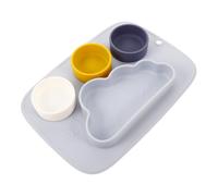 VICASKY Assiette Silicone Nonslip Pour Garçon Fille Forme De Plateau Divisé Pour Alimentation Des Tout-petits Matériau Sûr Pour Méthode De Diversification Alimentaire Couleur Bleue