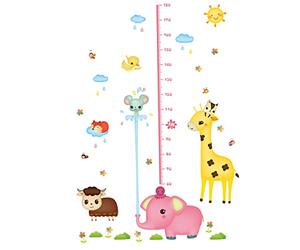 VICASKY Autocollant Mural De Mesure Créatif Pvc Règle De Croissance Éléphant Pulvérisant De Eau Pour Chambre Des Garçon Fille Décoration De Salle De Maternelle