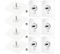 VICASKY Autocollants à Vis sans Perçage Fixation Murale Forte Capacité 20pcs en Acrylique et Alliage pour Crochets Intérieurs et Porte-serviettes