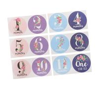 VICASKY Autocollants Mensuels pour Bébé sans Trace de Colle en Papier, Lot de 12 Set de Set de Pièces Créatifs et Adorables pour Album Photo et Décoration Grossesse