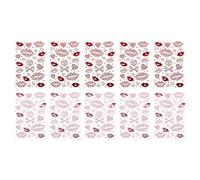 VICASKY Autocollants Visage Saint-valentin 10 Pcs Cœur et Lèvres en Strass Rouge et Rose, Tatouages Temporaires Décoratifs pour Fêtes, Maquillage Créatif, Accessoires Beauté Éphémères