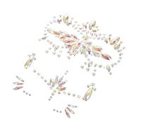 VICASKY Autocollants Visage Strass Phosphorescents 3 Pcs Taille Unique Tatouages Lumineux pour Fête Halloween Adultes et Garçon et Filles Cosplay Maquillage Décoratif