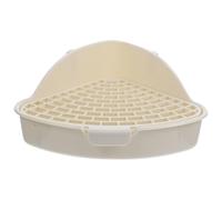 VICASKY Bac à Litière pour Lapin Triangulaire, Base Filtrante en Plastique | Bords Relevés, Grille Amovible, Verrou Fixe, pour Enclos Intérieur, Nettoyage Facile, Petit Animal