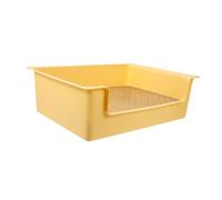 VICASKY Bac à Litière Rectangulaire pour Lapin Et Petits Animaux, Pot De Lapin Anti-Chute en Plastique Crème Jaune, Taille Moyenne, pour Cage Et Dressage De Rongeurs