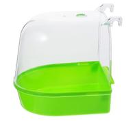 VICASKY Bain d'oiseaux pour Perroquets Et Perruches Suspendu Couvercle Semi-Transparent en Plastique, Base Amovible, pour Cage à Oiseaux Petite Et Moyenne Taille, Accessoires pour Petits Oiseaux