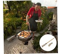 VICASKY Balai à Barbecue Et Brosse à Huile pour Barbecue Têtes De Rechange Accessoires De Cuisson pour Grillades Manche en Bois Résistant à La Chaleur Multifonction Et Pâtisserie