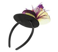 VICASKY Bandeau à plumes Couronne d'anniversaire dorée Festival Bandeau Cadeaux d'invités Véhicules de maire Chapeaux pour femmes Couronne de fête Décoration de gâteau Grand chapeau en pierres