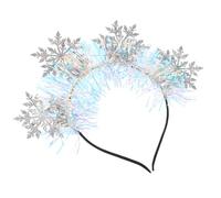 VICASKY Bandeau de Noël à Paillettes Argentées 4 Flocons de Neige Décoratifs Accessoires pour Cheveux Femme et Fille Léger et Festif pour Fêtes et Occasions Hivernales
