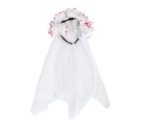 VICASKY Bandeau Floral Rose avec Voile Long Couronne Décorative Halloween et Jour des Morts Accessoire de Fête et Élégant pour Cosplay et Carnaval