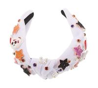 VICASKY Bandeau Halloween Tissu avec Perles et Strass Serre-tête Citrouille Démon Accessoires Cheveux Confortables et Durables pour Fêtes Costumées et Spectacles