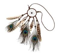 VICASKY Bandeau Plumes Attrape-rêves Serre-tête à Plumes de Paon Coiffe Cosplay