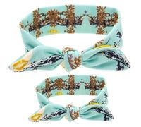 VICASKY Bandeau pour tout-petits - Joli bandeau avec oreilles de lapin mignonnes - Pour mères et jeunes filles - Accessoire turban élégant turquoise pour occasions spéciales