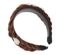 VICASKY Bandeau Tressé Queue de Poisson Strass Décoratifs, Cheveux Synthétiques Marron Clair, Accessoire Cheveux pour Femmes, Bandeau Antidérapant, Présent Saint-valentin, Coiffure