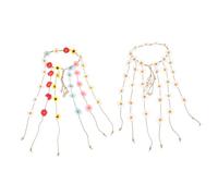 VICASKY Bandeaux pour Cheveux Accessoires en Soie et Corde de Chanvre Lot de 2 Femme Style Hippie Marguerites Réglables pour Fête la Plage