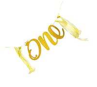 VICASKY Bannière pour premier anniversaire pour bébé - Décoration de chaise haute avec guirlande de lettres dorées pour bébé