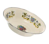 VICASKY Bassine Émaillée Rétro 30cm sans Bavure, Couvercle et Design Pratique, pour Service et Présents de Pendaison de Crémaillère