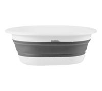 VICASKY Bassine Pliable Portable pour Lavable avec Crochet pour Suspension et Pratique pour Voyage et Usage Domestique Bassin Compact Gris Blanc Petit Modèle